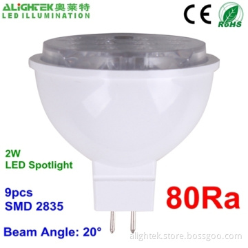 2w Mr16 2835 Smd Led Spotlight With 20 Degree Narrow Beam Angle 